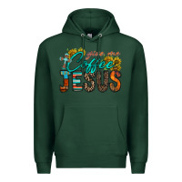 Sports Green give me coffee jesus Premium Hoodie - RacoonDesign
