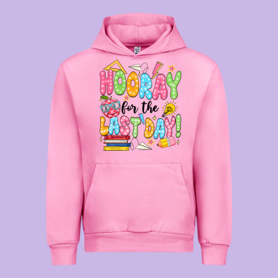 Hooray For The Last Day Black Urban Hoodie Designed By Jahusdesignshop