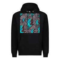 Black turquoise lightning bolt seamless pattern Premium Hoodie - HRA Design Shop