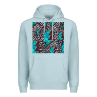 Blue Mist turquoise lightning bolt seamless pattern Premium Hoodie - HRA Design Shop