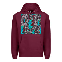 Burgundy turquoise lightning bolt seamless pattern Premium Hoodie - HRA Design Shop