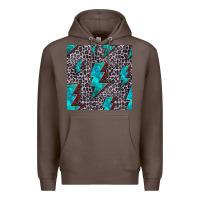 Coffee turquoise lightning bolt seamless pattern Premium Hoodie - HRA Design Shop