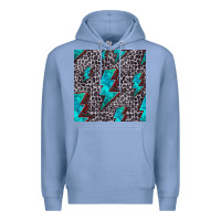 Colony Blue turquoise lightning bolt seamless pattern Premium Hoodie - HRA Design Shop