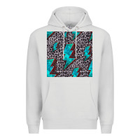 Dove Grey turquoise lightning bolt seamless pattern Premium Hoodie - HRA Design Shop