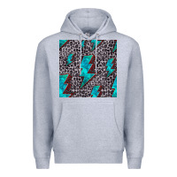 Heather Grey turquoise lightning bolt seamless pattern Premium Hoodie - HRA Design Shop