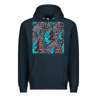 Navy turquoise lightning bolt seamless pattern Premium Hoodie - HRA Design Shop