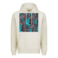 Oatmeal Heather turquoise lightning bolt seamless pattern Premium Hoodie - HRA Design Shop