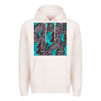 Pale Pink turquoise lightning bolt seamless pattern Premium Hoodie - HRA Design Shop