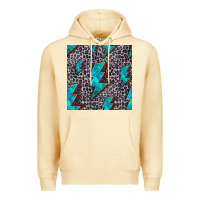 Pina Colada turquoise lightning bolt seamless pattern Premium Hoodie - HRA Design Shop