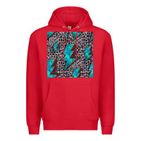 Red turquoise lightning bolt seamless pattern Premium Hoodie - HRA Design Shop