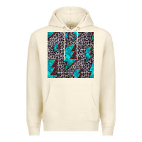 Sandshell turquoise lightning bolt seamless pattern Premium Hoodie - HRA Design Shop