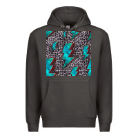 Smoke turquoise lightning bolt seamless pattern Premium Hoodie - HRA Design Shop
