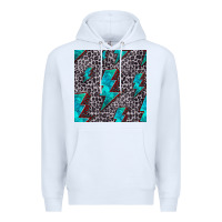 White turquoise lightning bolt seamless pattern Premium Hoodie - HRA Design Shop
