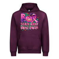 Mauve Wine halloween boo with cancer ribbon breast cancer sca Urban Hoodie - AdoDesignShop