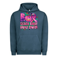 Pigment Midnight Navy halloween boo with cancer ribbon breast cancer sca Urban Hoodie - AdoDesignShop