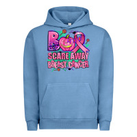 Pigment Pebble Blue halloween boo with cancer ribbon breast cancer sca Urban Hoodie - AdoDesignShop