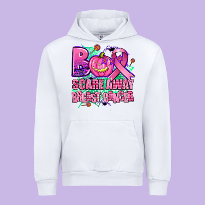 Halloween Boo With Cancer Ribbon Breast Cancer Sca Urban Hoodie Designed By Adodesignshop