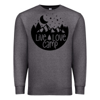Charcoal Heather Live Love Camp Premium Sweatshirt - Unal Design