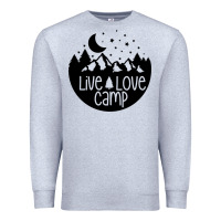 Heather Grey Live Love Camp Premium Sweatshirt - Unal Design