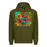 Army Green teacher life Premium Hoodie - HRA Design Shop