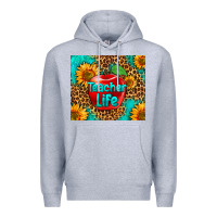Heather Grey teacher life Premium Hoodie - HRA Design Shop