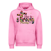 Fuchsia Pink she is strong proverbs 31 25 Urban Hoodie - JahusDesignShop