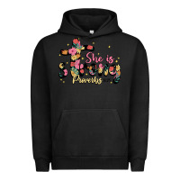 Pigment Black she is strong proverbs 31 25 Urban Hoodie - JahusDesignShop