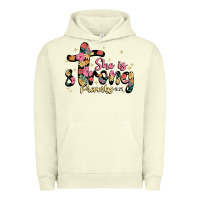 Pigment Pistachio she is strong proverbs 31 25 Urban Hoodie - JahusDesignShop
