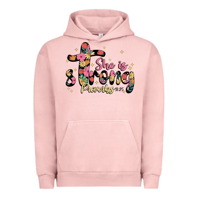 She Is Strong Proverbs 31 25 Urban Hoodie by JahusDesignShop | Teevron