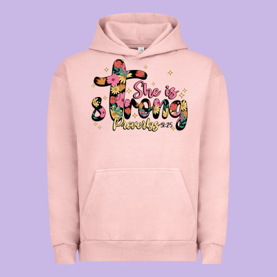 She Is Strong Proverbs 31 25 Urban Hoodie Designed By Jahusdesignshop