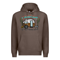 Coffee camping is my happy place Premium Hoodie - CowhideDigitalArt