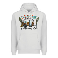 Dove Grey camping is my happy place Premium Hoodie - CowhideDigitalArt