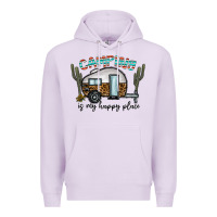 Lilac camping is my happy place Premium Hoodie - CowhideDigitalArt