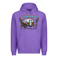 Purple camping is my happy place Premium Hoodie - CowhideDigitalArt
