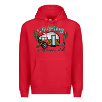 Red camping is my happy place Premium Hoodie - CowhideDigitalArt
