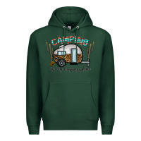 Sports Green camping is my happy place Premium Hoodie - CowhideDigitalArt