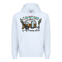 White camping is my happy place Premium Hoodie - CowhideDigitalArt