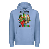 Colony Blue Dead İnside But Merry Human Skull Premium Hoodie - FaDigitalArtStudio