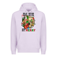 Lilac Dead İnside But Merry Human Skull Premium Hoodie - FaDigitalArtStudio