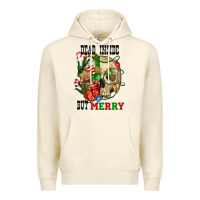 Sandshell Dead İnside But Merry Human Skull Premium Hoodie - FaDigitalArtStudio