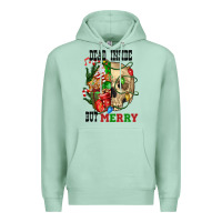 Seafoam Dead İnside But Merry Human Skull Premium Hoodie - FaDigitalArtStudio