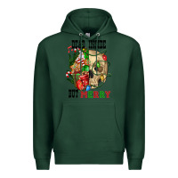 Sports Green Dead İnside But Merry Human Skull Premium Hoodie - FaDigitalArtStudio