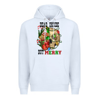 White Dead İnside But Merry Human Skull Premium Hoodie - FaDigitalArtStudio