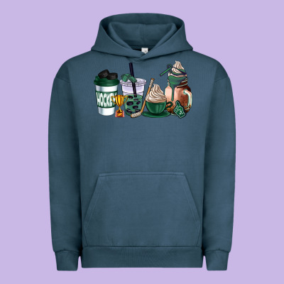 Hunter Green Hockey Coffee Cups Urban Hoodie Designed By Adodesignshop