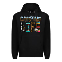 Black camping life Premium Hoodie - CowhideDigitalArt