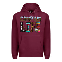 Burgundy camping life Premium Hoodie - CowhideDigitalArt
