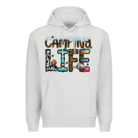 Dove Grey camping life Premium Hoodie - CowhideDigitalArt