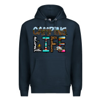 Navy camping life Premium Hoodie - CowhideDigitalArt