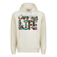 Oatmeal Heather camping life Premium Hoodie - CowhideDigitalArt
