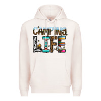 Pale Pink camping life Premium Hoodie - CowhideDigitalArt